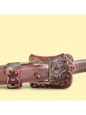 vtg Leatherock Pink Western Belt.
